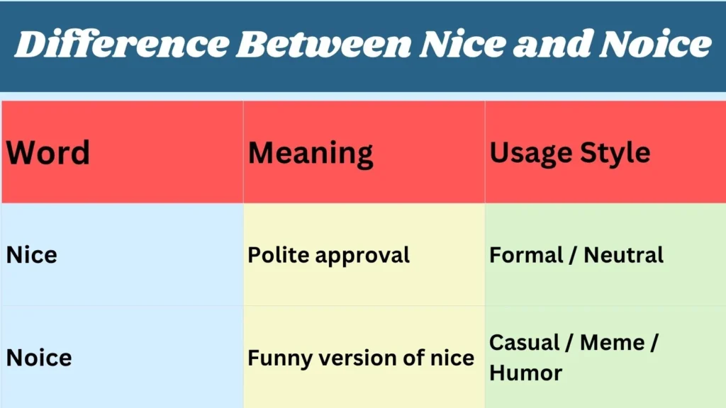 Difference Between Nice and Noice